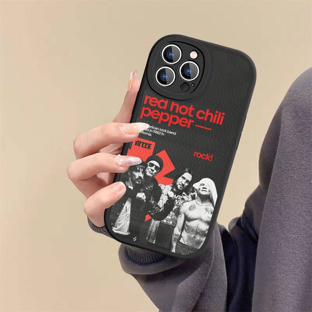 

Red Hot Chili Peppers Rock Band Phone Case For IPhone 16 15 14 13 12 11 Pro Max Plus Soft Leather Cover 11 pro max