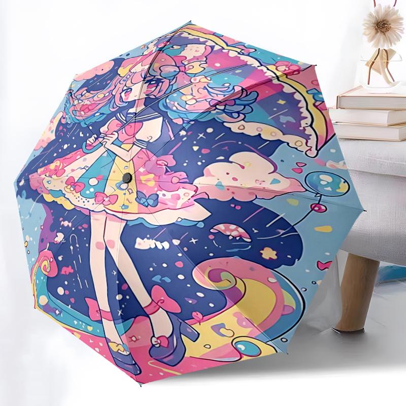 1pc Bowknot Umbrella Automatic Opening Folding Design, Outdoor Festival Gift for Fans and Travelers.R022