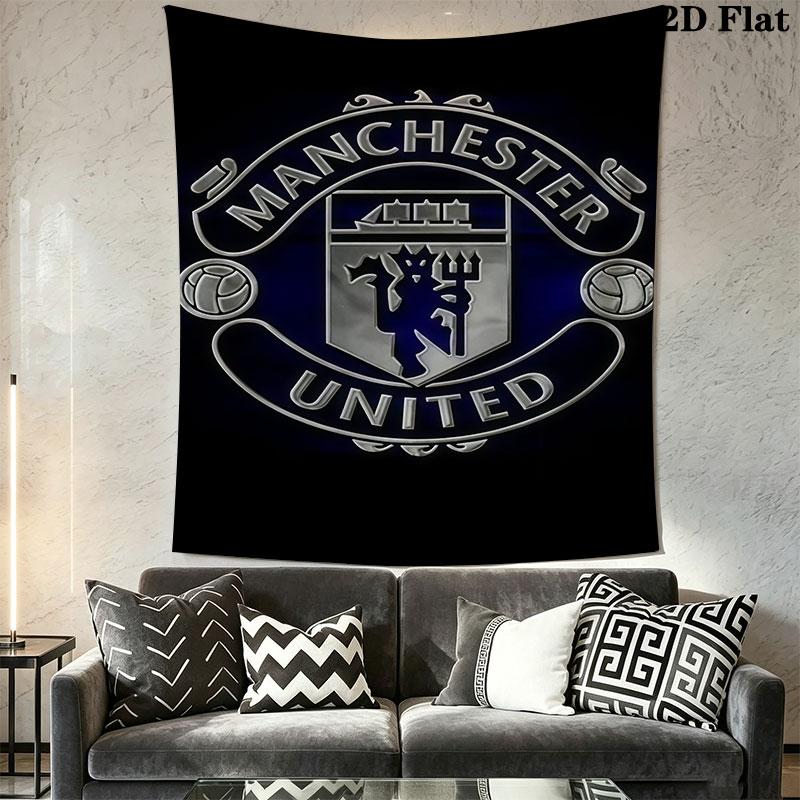 Man Utd B Wall Hanging Printed Fabric Blanket Decorative Tapestries for Bedroom Living Room Home Decor