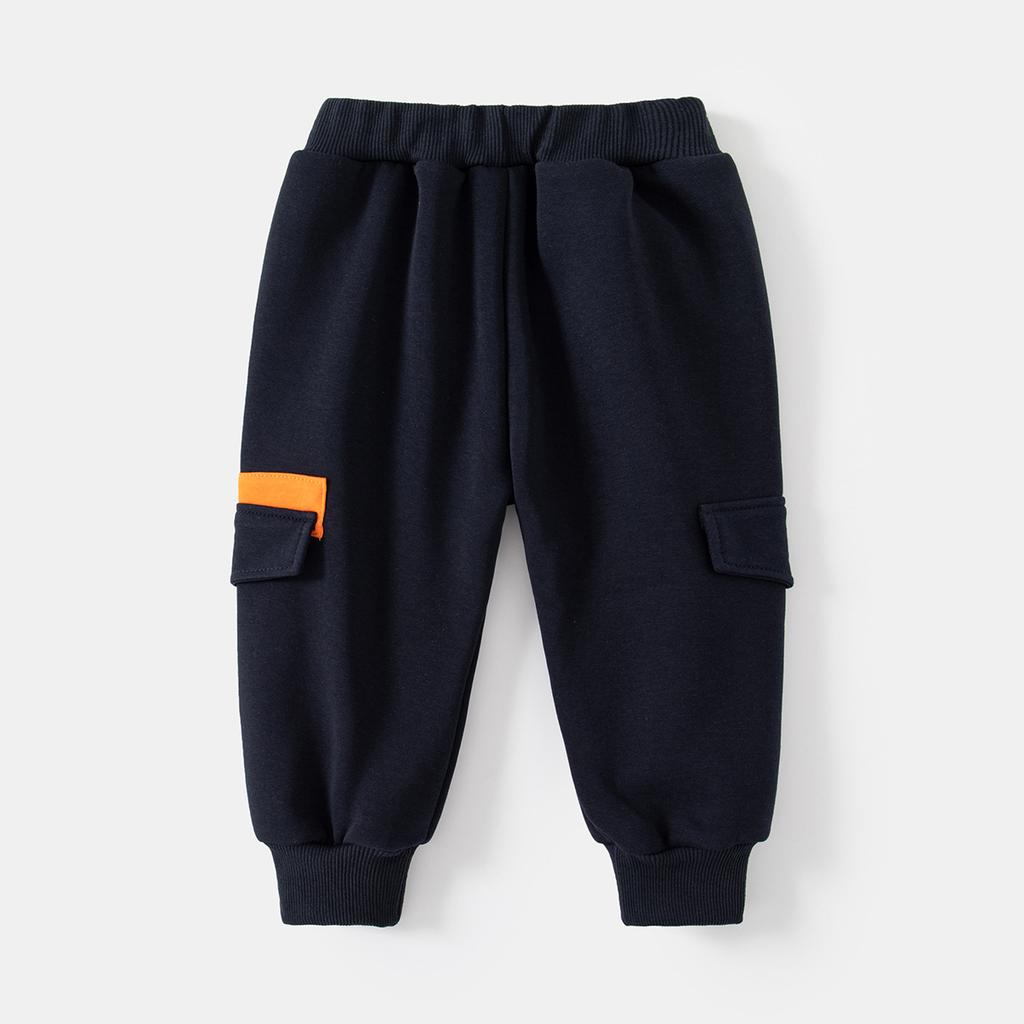 Boys Winter Sports Pants Fleece Lined Cartoon Sweatpants Casual Long Trousers for Kids