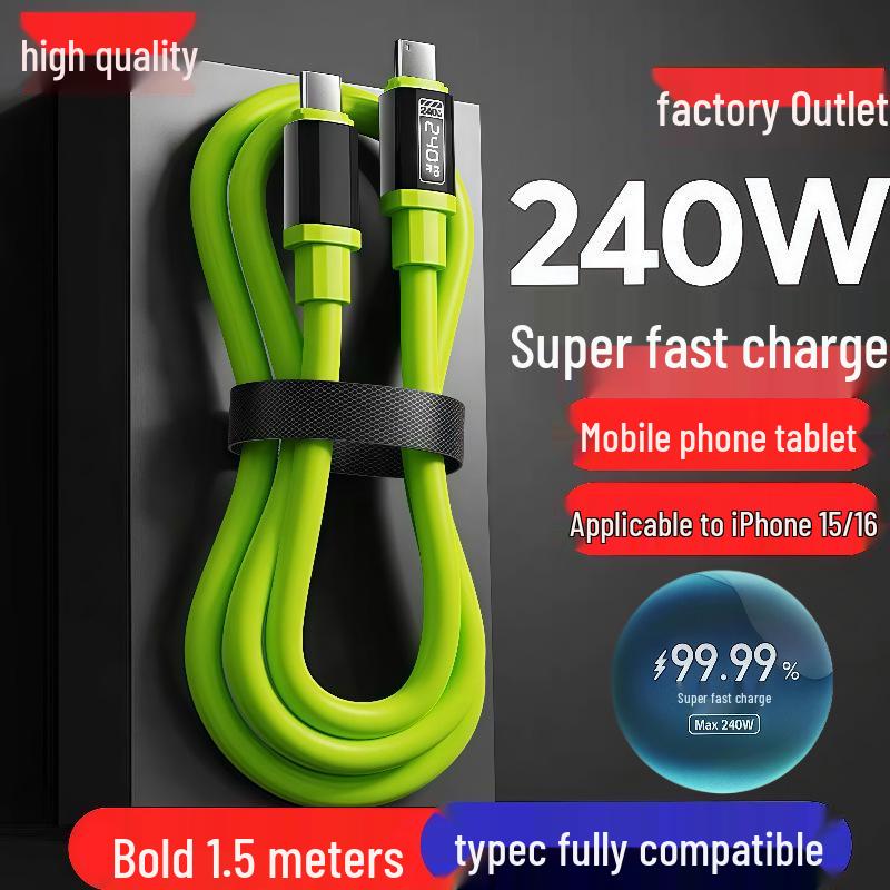 Cablu Inteligent de Încărcare Rapidă 240W pentru Dispozitive Apple, Huawei și Type-C