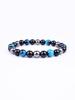 Triple Protection Natural Stone Beads Bracelet Tiger's Eye for Courage Obsidian for Grounding & Pyrite for Wealth Health Jewelry