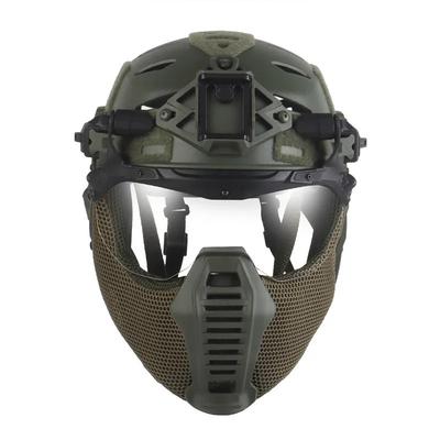 Casque Tactique Pleine Protection Chasse Airsoft Paintball 3.0 Casque Wendy avec Visière Rabattable Protection Oreilles Masque Équipement d'Entraînement