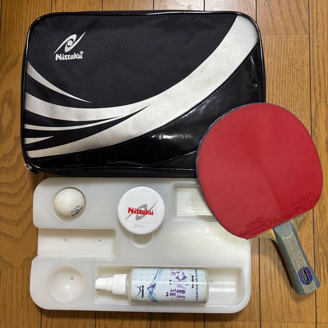 Used Nittaku table tennis racket set racket case Sanarion Nittaku junior high school student