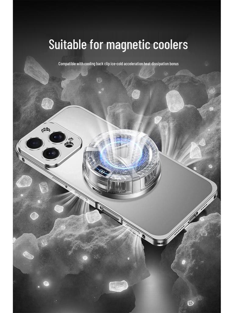 Ultra-Thin Lightweight Metal Frame iPhone 16/15 Pro Case with Seahorse Buckle Design and Heat Dissipation