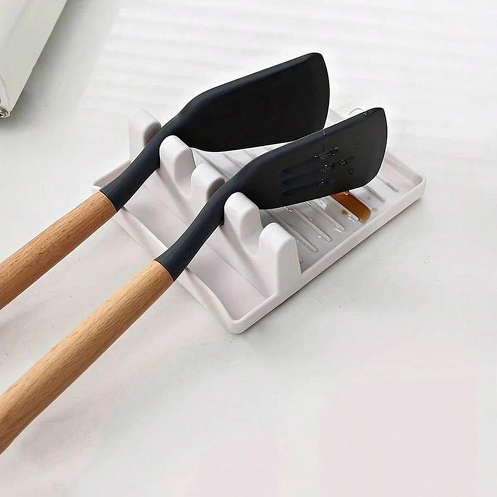 1 kitchen spatula holder, pot lid holder, countertop shovel, spoon holder, soup spoon mat, chopstick holder, soup spoon