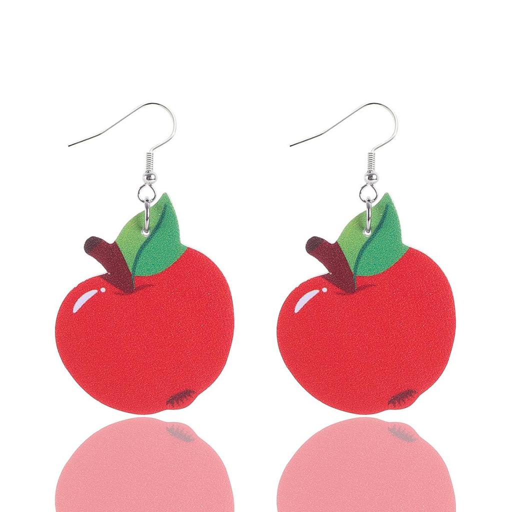 Teachers' Day Apple Pencil Rocket Book Education Drop School Bus Elements Leather Earrings Ladies