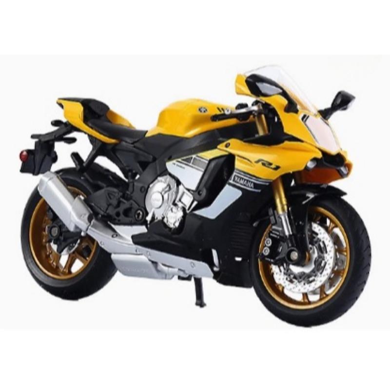 

Модель мотоцикла YAMAHA YZF-R6 в масштабе 1/12, литой металл с пластиковыми деталями, мотоцикл жёлтый