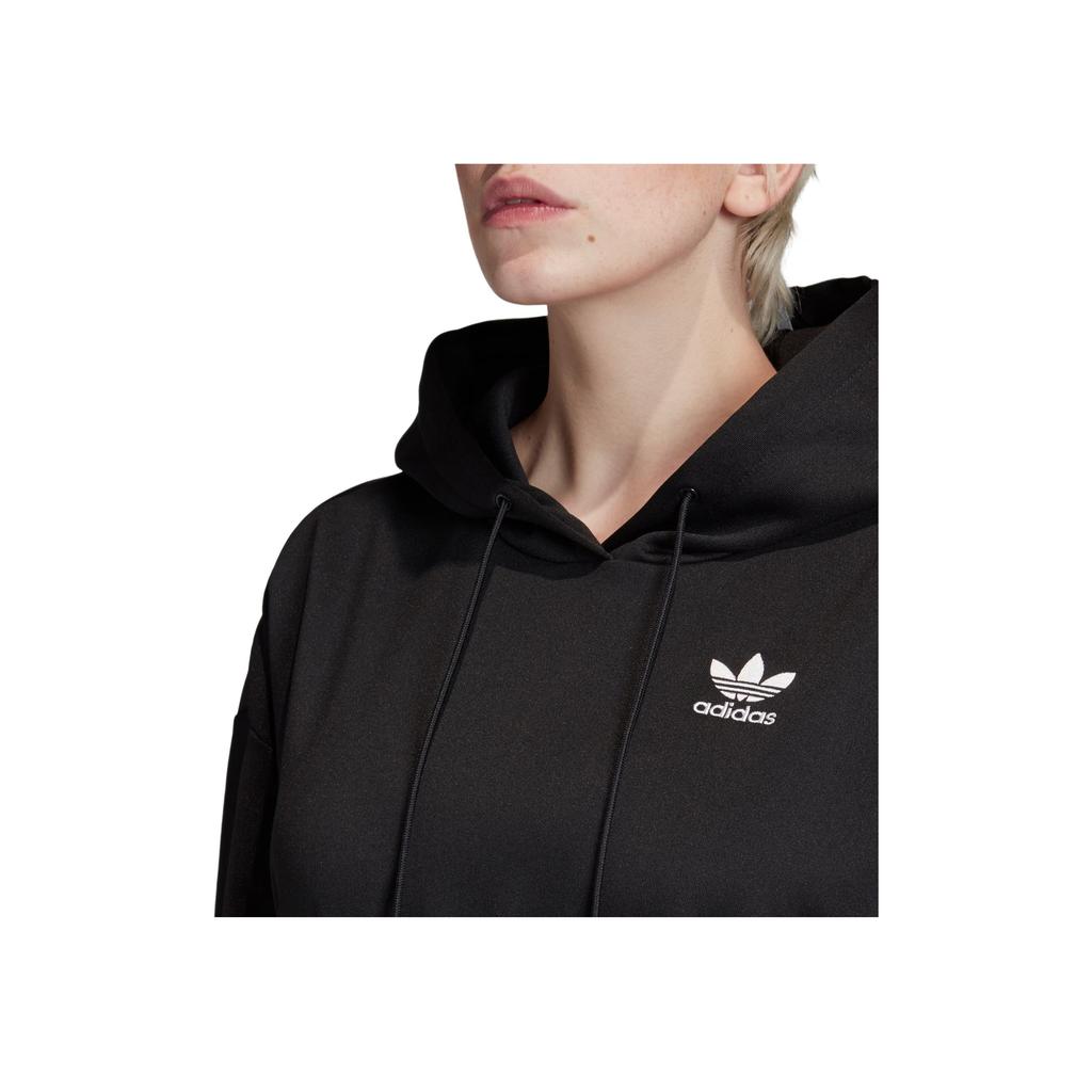 adidas Hoodie Letter Logo Striped Pullover Sweatshirt Women Hoodies Black FT9888