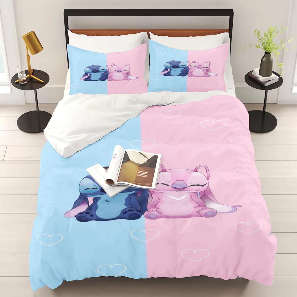 Stitch Duvet Cover Set Comforter Bedding 3D Children'S Bedding Set 3-Piece 1 Quilt Cover King Size