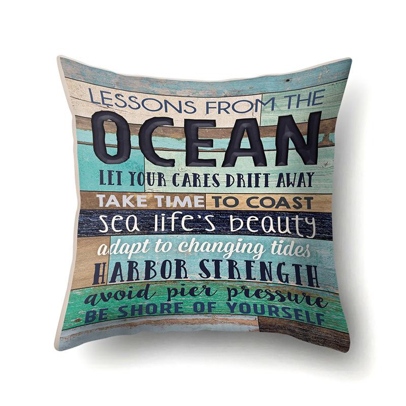 Polyester Pillowcase, Automotive Retro Wood Grain Printing Pillowcase, Waist Cushion Cover, English Cushion, Bedside Cushion Cover