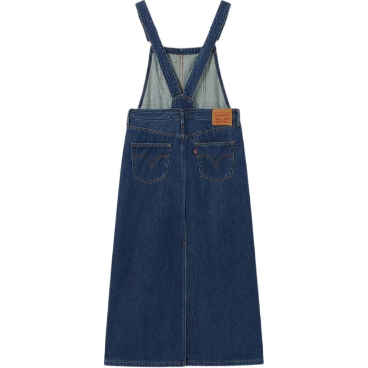 Levis Loose Simple Fashion Comfortable Overalls Women Overalls Dark-Blue 001BY-0001