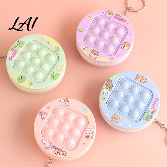 Game Machine Fidget Toy Push Bubble Console Keychain Stress Relief Mini Popping Purse Charm Backpack Bag Party Favors
