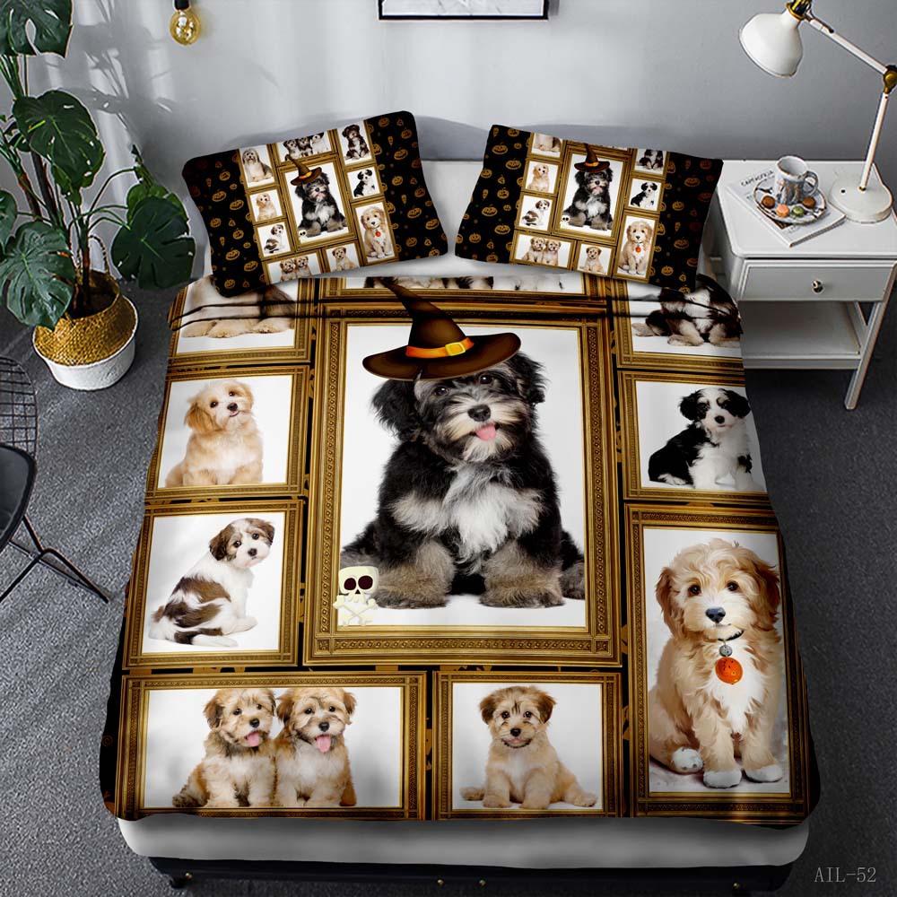 European and American style animal film and television quilt set three-piece 3D digital printing bedding