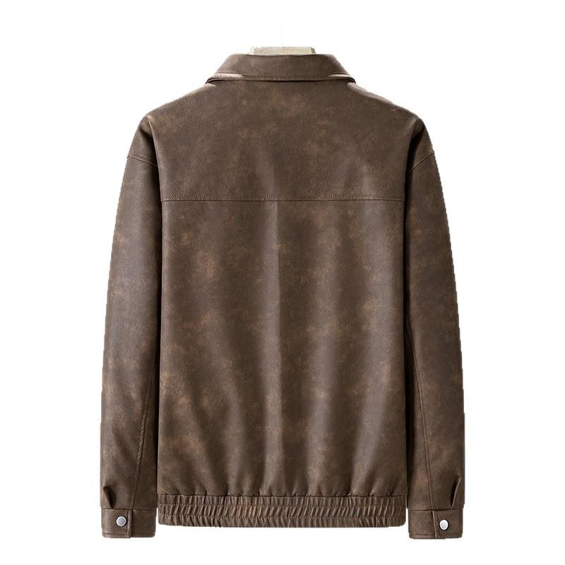 Spring PU Leather Couple Spring and Autumn High-quality Leather Clothes Motorcycle Clothes Motorcycle Men's Jacket