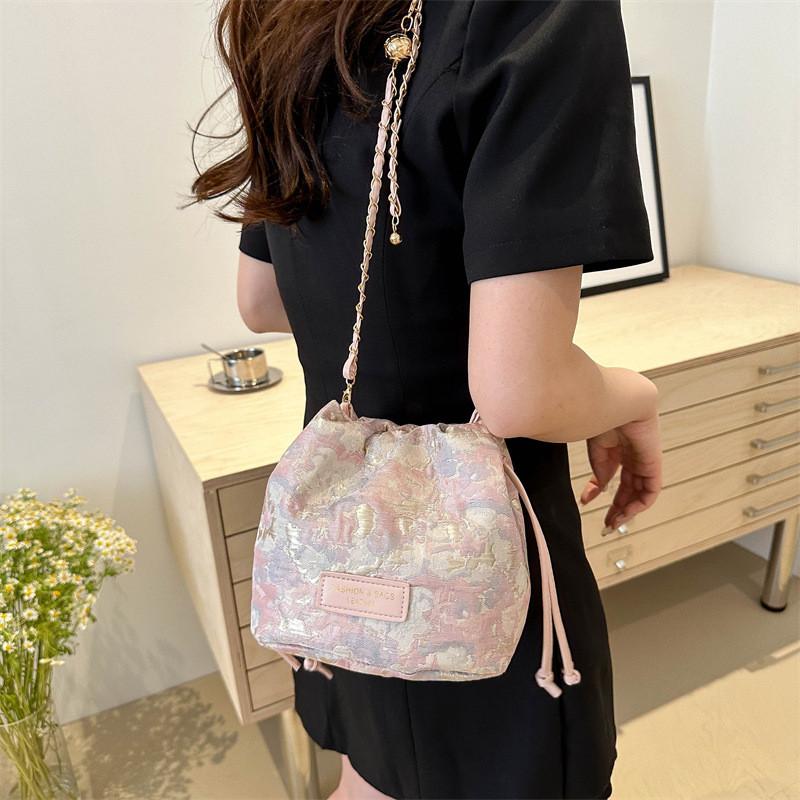 New Chinese Style Water Bucket Bag For Women Summer Fashion Shoulder Crossbody Embroidery Trendy Tote