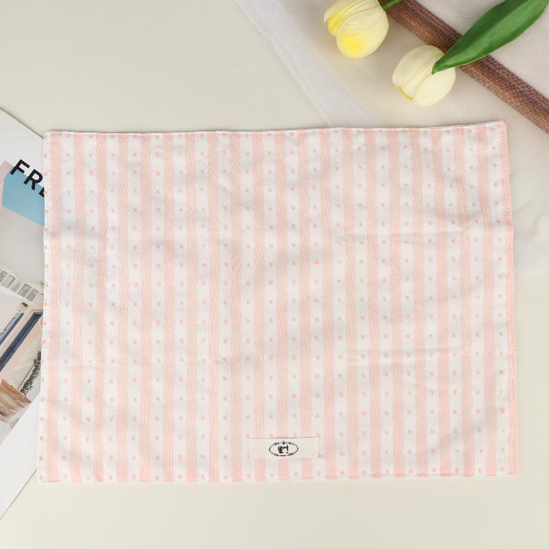 Stripes Polka Dot Coasters Portable Square Cotton Cloth Insulation Pad Soft Hanging Drink Coasters Photography Props