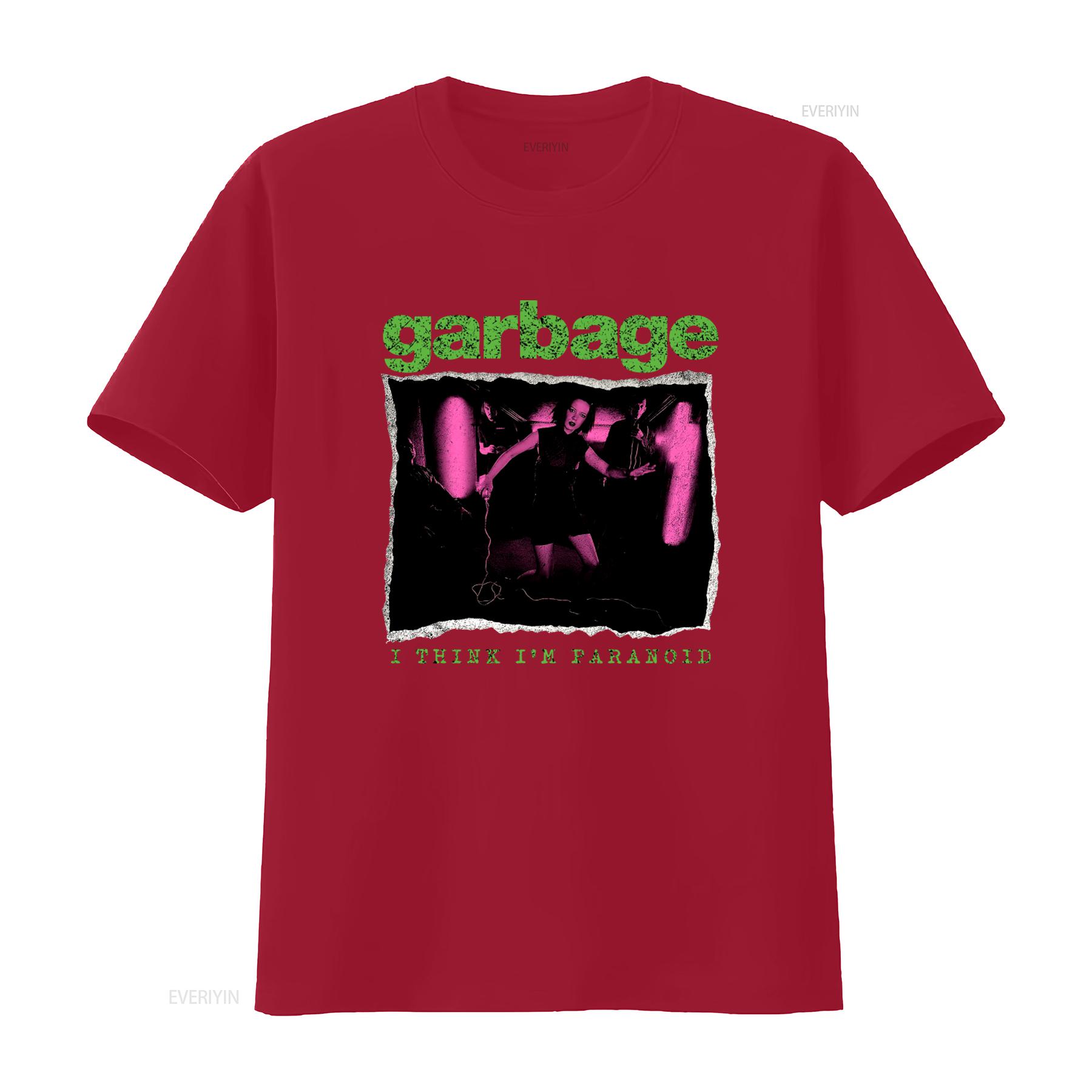 Garbage Band I Think Im Paranoid T Shirt Rock Music Fan vintage Washed Versatile Casual Breathable Comfortable homme Unisex S