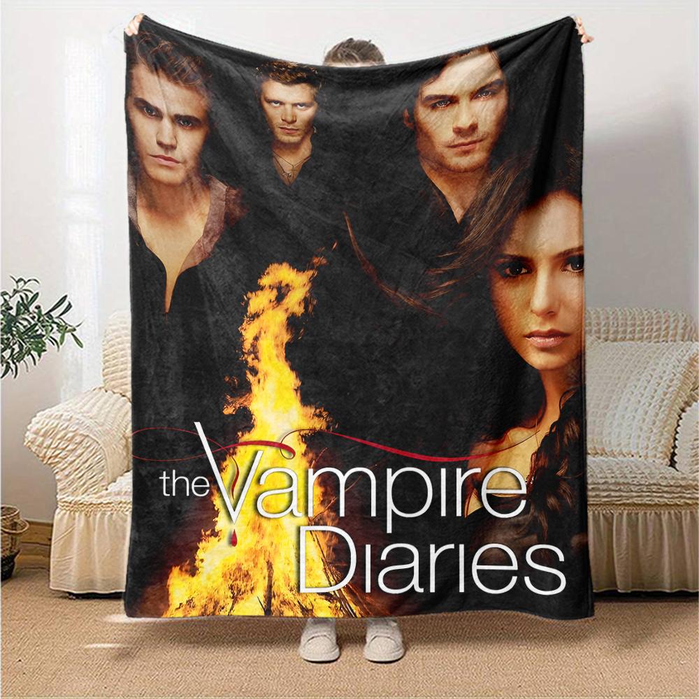 1pc The Vampire Diaries1 Blanket, Gift, for Men and Women, Soft Blanket, Good for Sofa Bed Couch Travel, Lightweight Flannel Blanket