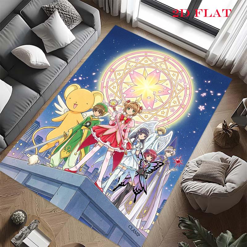 Cardcaptor SakuraSoft Flannel Area Rug Non Slip Washable Floor Mat Large Size Home Decor Living Room Bedroom Entryway Indoor THW