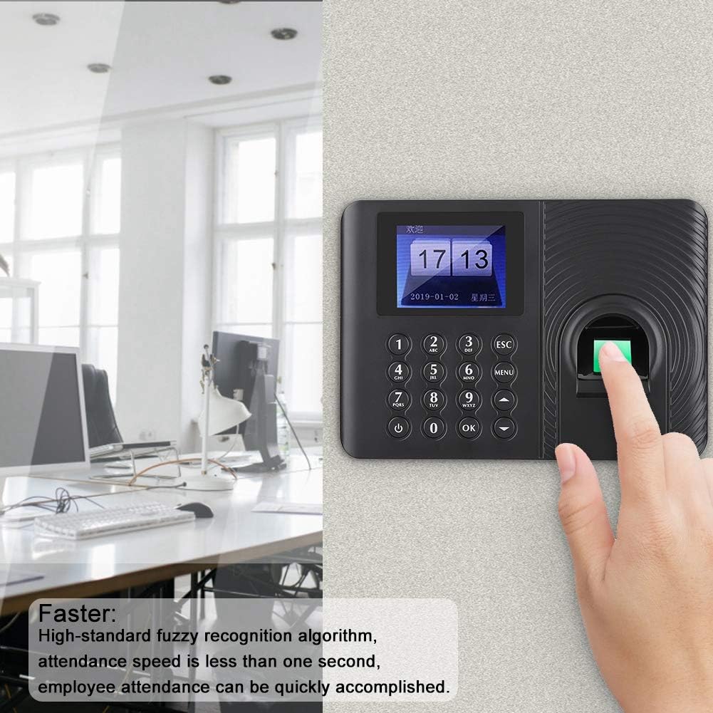 Biometric Fingerprint Password Time Attendance Machine Employee Checking-in Recorder Recognition Device Access Control 2.4in High