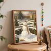 Christmas digital painting oil painting art kit hand painting home decoration painting snowman garden winter flower wreath