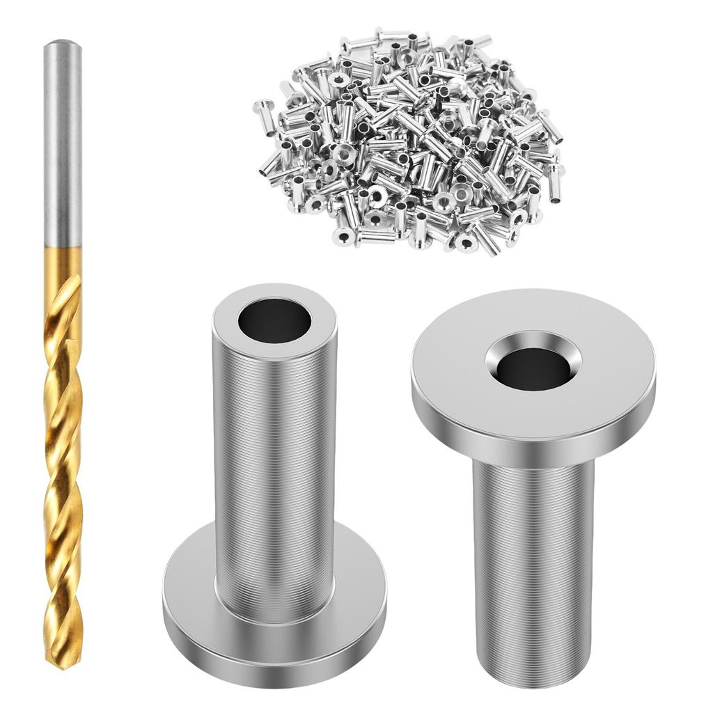 100 Set Steel Cable Railing Protector Sleeves Cable Railing Hardware Sleeves Simple Installation Suitable for Wood Posts