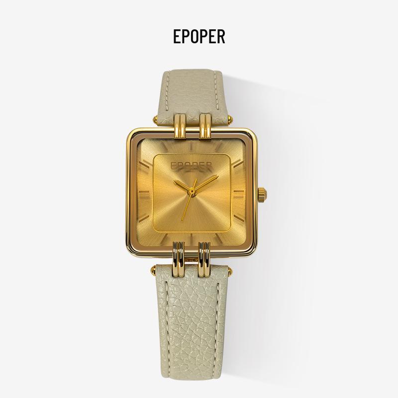 

Женские ретро квадратные водонепроницаемые кварцевые часы с большим циферблатом ко Дню святого Валентина One Size