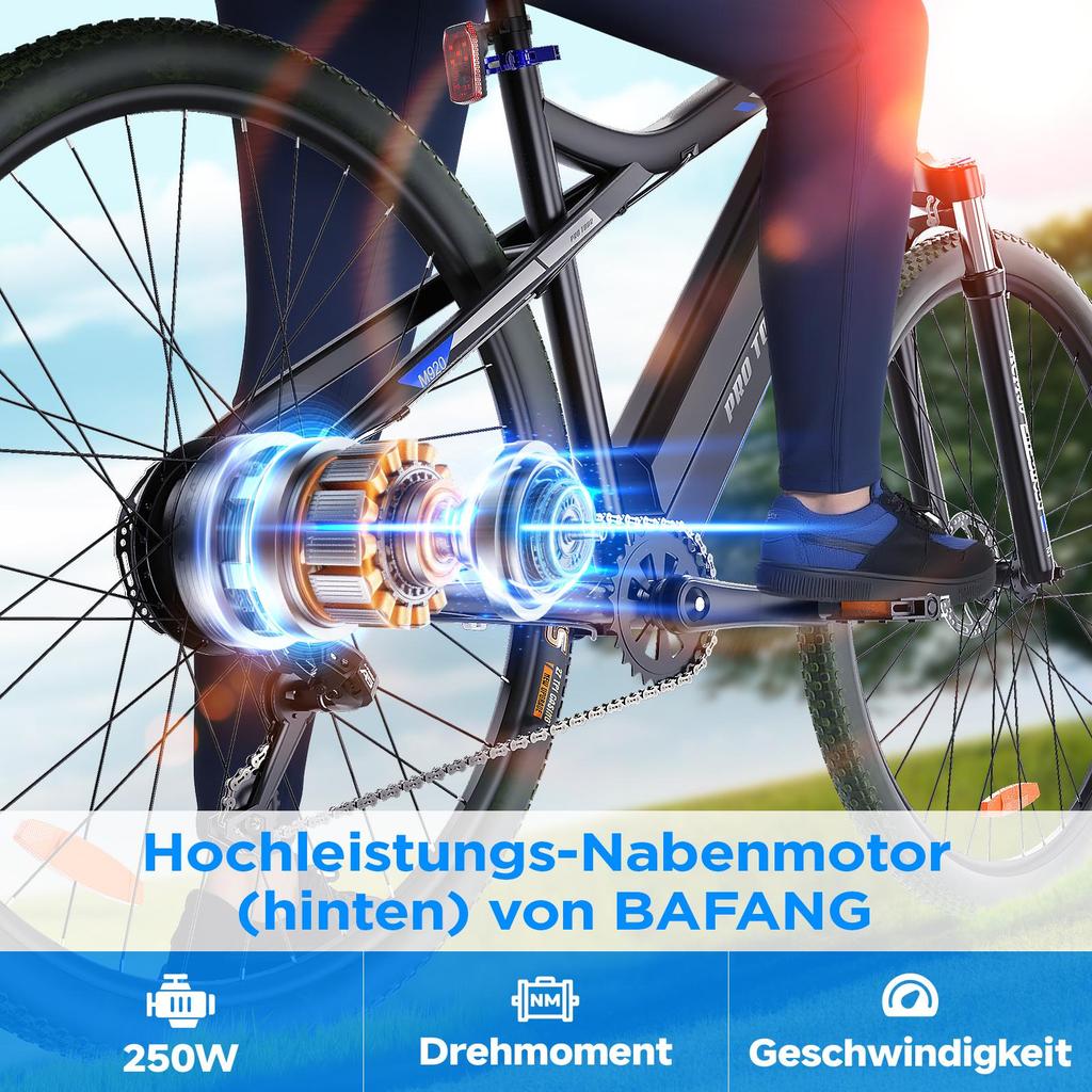 Men’s 27.5" Electric Mountain Bike, 250W Motor, 13Ah Battery, Range 30-60 Km, 9-Speed Gear