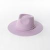 Autumn Winter French Style Pure Wool Fedora Hat With Belt Men Women Vintage Jazz Felt Cap Big Brim Stylish Casual Warm Dress Hat