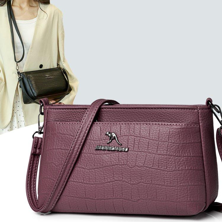 Geantă pătrată mică cu model crocodil, vară 2024, geantă de mesager casual, la modă nouă, geantă simplă de umăr pentru femei, geantă de comerț exterior pentru femei