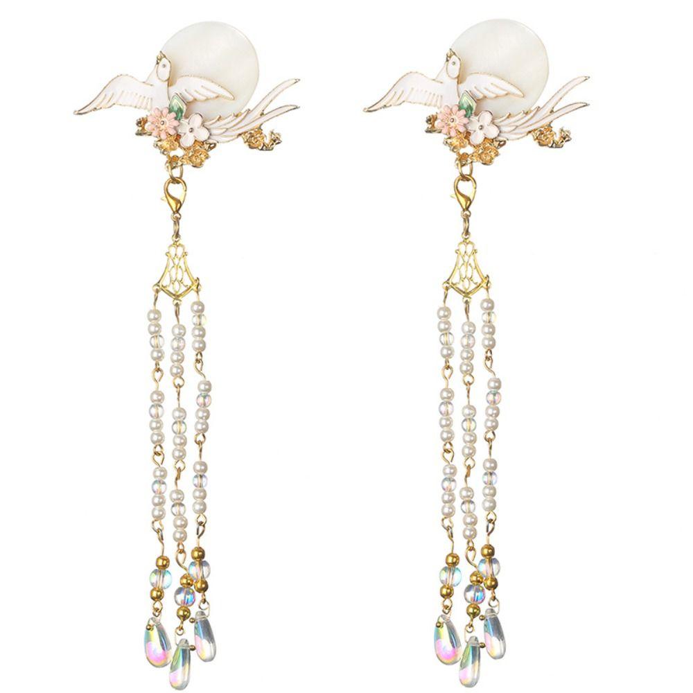 Beaded Hanfu Taseel Hair Clips Pearl Chinese Style Hairpins  Female/Children
