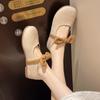 Fashion Fashion Bowknot Pearl Flat Bottom Baotou Half Slippers Women New 2024 Summer Shallow Mouth Mary Jane Single Shoes Casual Slides