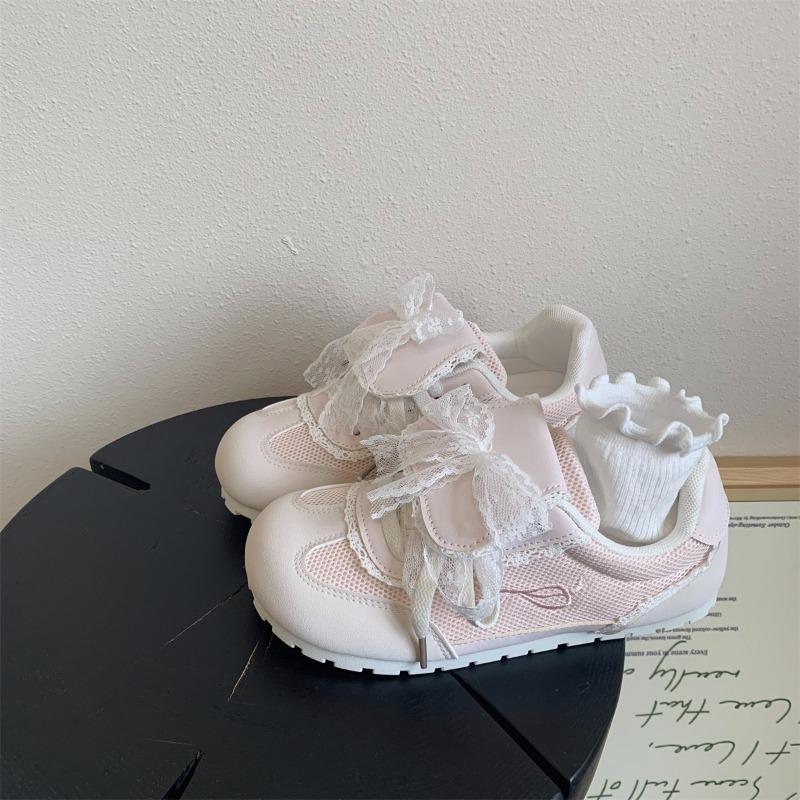 Bow Casual Breathable Non-slip Rubber Autumn Fashion Versatile Student Sneakers Women