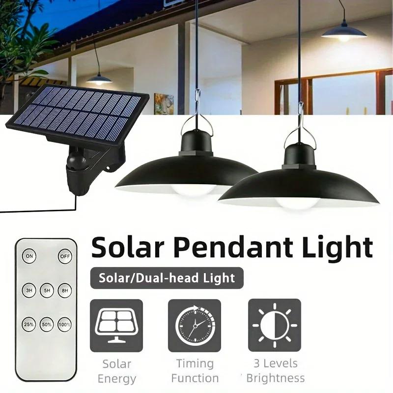 1pc Split Solar Pendant Lamp Outdoor Indoor IP65 Waterproof LED Light with Remote Control Camping Garden Courtyard Yard Lighting