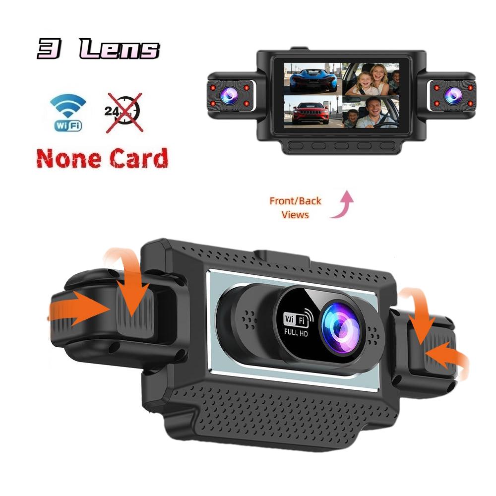 360° autokamera se 4 objektivy pro auta, WiFi aplikace, 1080P, 4-kanálový videozáznamník jízdy, kamera do kabiny a zadní kamera