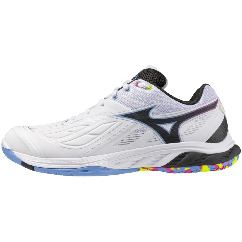Mizuno Wave Fang 2 Badminton Shoes, One-Piece Model, Fit, Grip, Stability, and Resilience, Hard Hitting, White/Blue, Size 27.5 cm, 2E
