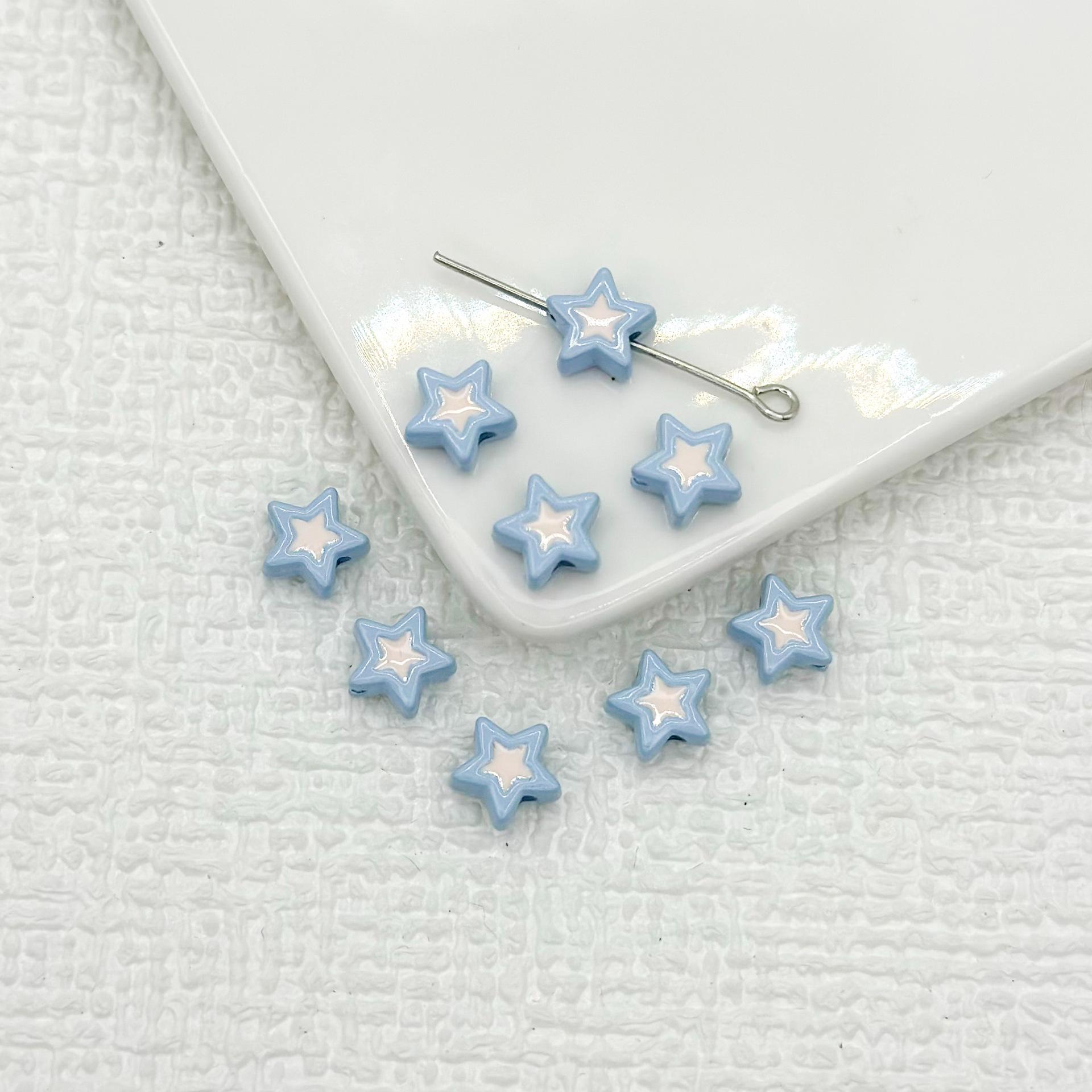 

Двухцветные бусины в форме пятиконечной звезды из сплава для самостоятельного изготовления украшений и браслетов. 8mm