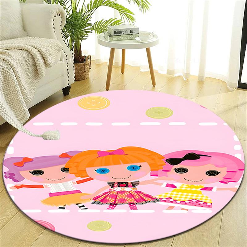 1pc Lalaloopsy4 Design Printed Area Round Carpet for Bedroom Living Room Home Decor Rugs Mat Non Slip Mat Rug for Bedside