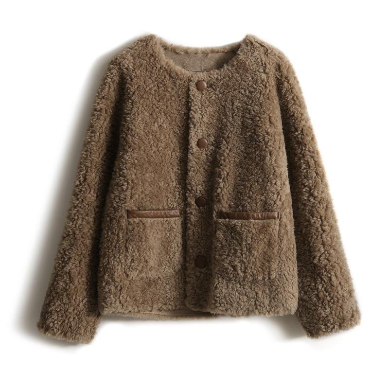 Small Flavour Style Granule Fleece Short Jacket for Women's Autumn and Winter New Top