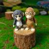 2Pcs 3D Printed Monkey Figurine Movable Joints Mini Orangutan Statue Fidget Toy Home Office Desktop Decoration Ornament