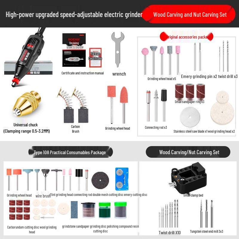 High-Power Electric Hand Grinder and Polisher: Rust Remover, Deburring, Engraving, and Polishing Tool