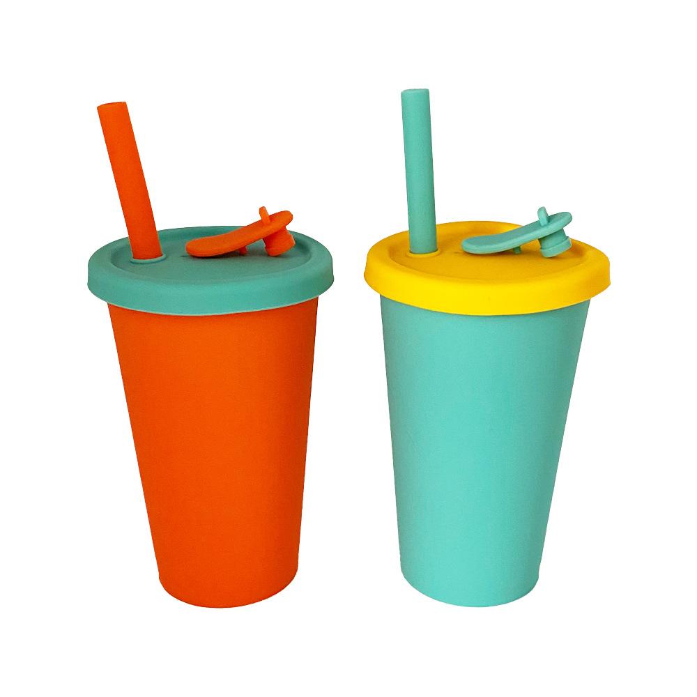 Edible Silicon Milky Tea Cup Reusable Drop-Resistant Use Childrens Straw Cup Environmental Protection Handy Water