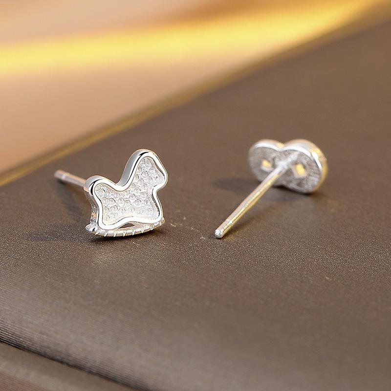 Immediately Rich Stud Earrings, Women'S Small And Simple Natal Year Design Asymmetrical Pony Copper Coin Earrings
