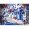 GATYZTORY Painting By Numbers DIY Frame Mediterranean Street Paint By Numbers Scenery Drawing On Canvas DIY Home Decoration