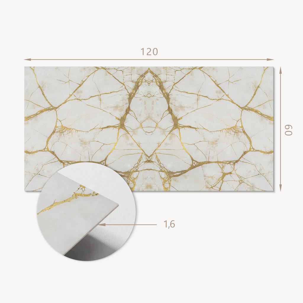 Decorative Self-Adhesive Vinyl Panel - For Hallway 120x60 Cm Marble Pattern with Veins