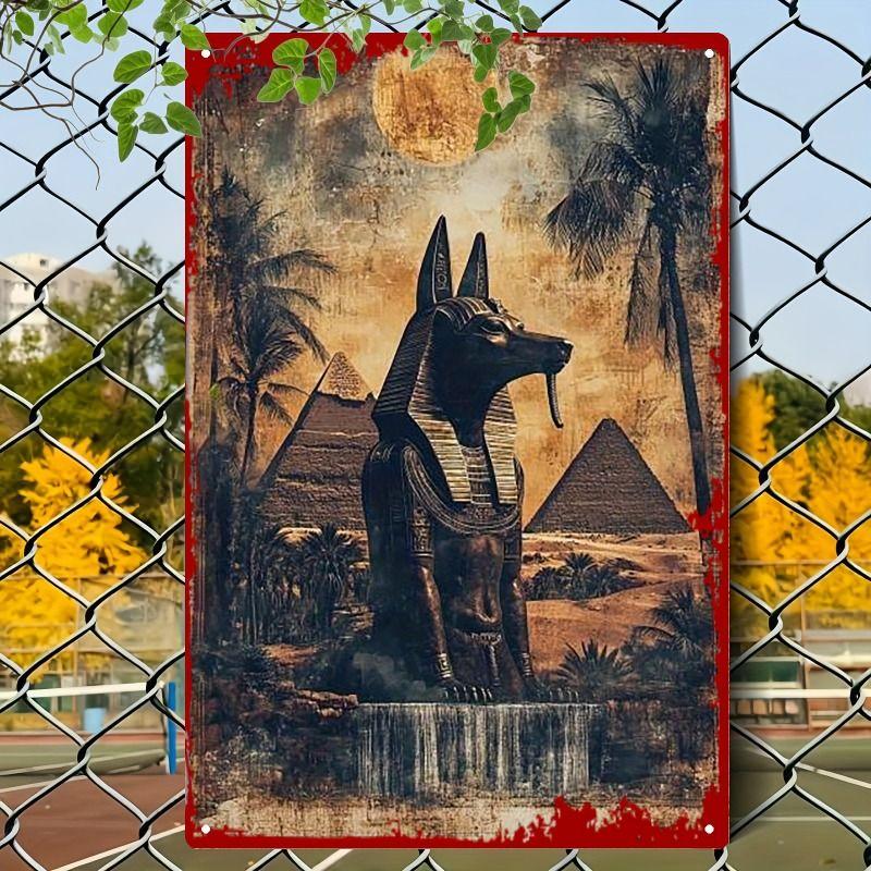 Vintage Ägyptisches Blechschild Wandkunst Heimdekor Metallposter Hängendes Schild