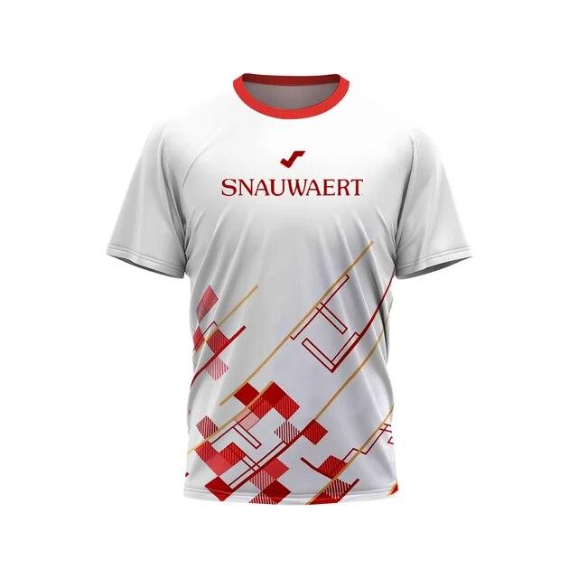 

Новая мужская дышащая одежда для тренировок по бадминтону, быстросохнущая спортивная одежда на открытом воздухе с короткими рукавами для бега, фитнеса, женская спортивная одежда для тенниса XXS