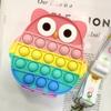 Rainbow Pop-It Kids Day Backpack with Educational Bubbles - Portable Decompression Toy for Girls
