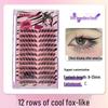 Pestañas Postizas Natural Fox Series Oblicuas Voladoras - Diseño Segmentado Ojos de Zorro, Racimo Único, Aspecto Realista